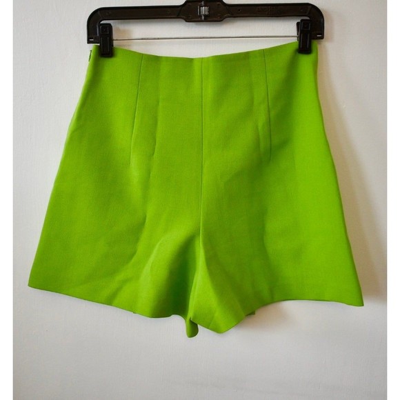 Zara high waisted skort shorts lime green apple green - Picture 2 of 9